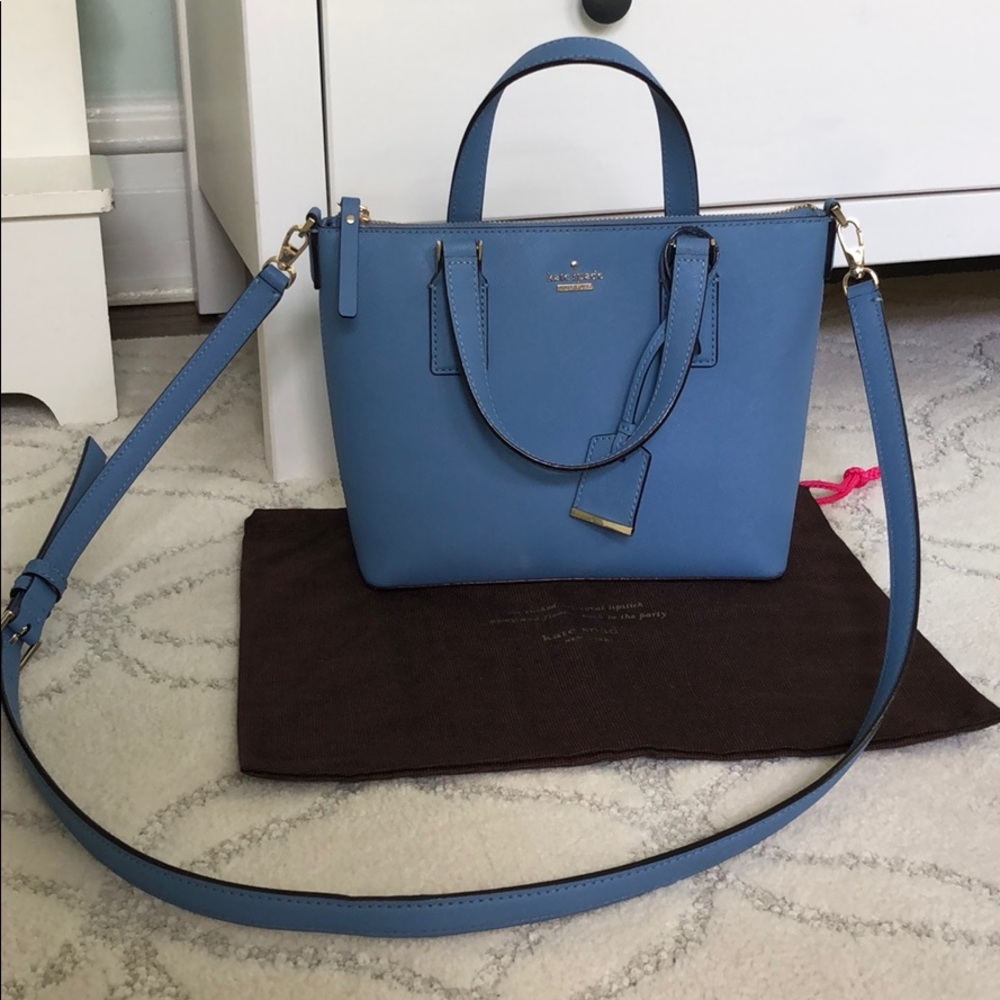 Blue Pebbled Leather Satchel | Kate Spade